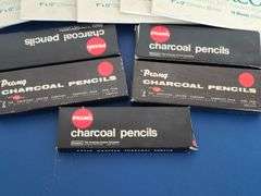13) Bienfang Watercolor 9"x12" Art Paper, 5) Prang Charcoal Pencils