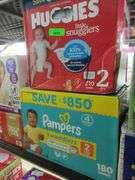 Huggies Size 2, Pampers Swaddlers Size 2