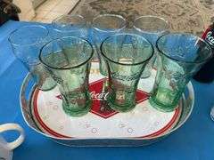 Coca-Cola Trays and Glasses, Umbrella, More