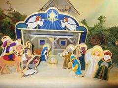 Garland, Advent Calendar, Wood Nativity