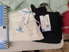 Swim Suit, Ribbed Tank Top, Quilted Jacket, Shorts, Sandwash Dress, Pants