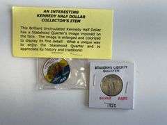 Kennedy Half Dollar Collectors Coin, Standing Liberty Quarter