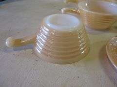 Fire King Peach Luster Bowls, Cups, Saucers
