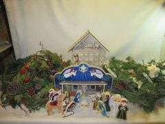 Garland, Advent Calendar, Wood Nativity