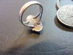 Sterling Silver Key Fob, Ring with Blue Stone