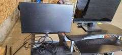 Pallet w/ Desk 2 Monitors, Filing Cabinet