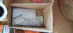 Pallet w/ Assorted Home Improvement items: Insulation, Scissors, Staple Guns, Nails, Framing Square, House-Wrap, 4pk. Dap Caulk, etc.