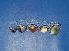 5) Ladies Gemstone Rings Sizes 8.5, 9, 9.5