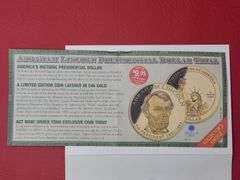 2) Abraham Lincoln Image Changing Coins, 2) Abraham Lincoln Presidential Dollar Trial Coins