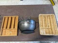 2) Utensil Organizers, Cafe Creme Wall Decor