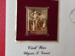 Gold Replicas of "Civil War" and "Great Plains Prairie" United States Stamps