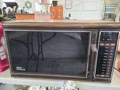Microwave, Mixer and Box of Assorted Grinder Parts