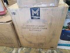 Modern Classic Leather Swivel Chair
