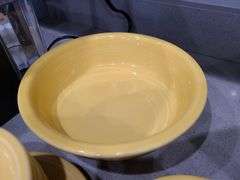 Yellow Fiesta Ware 30 Pcs.: Plates, Bowls, Pitcher, Cups, Sugar Bowl