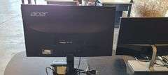 Pallet w/ Desk 2 Monitors, Filing Cabinet