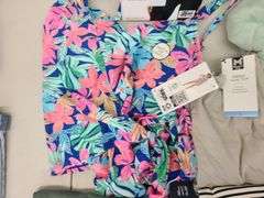 Swim Suit, Ribbed Tank Top, Quilted Jacket, Shorts, Sandwash Dress, Pants