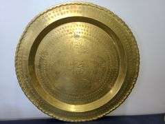 Assorted Brass Items (Candle Sticks, Plates and Vase)