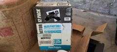 Pallet w/ Assorted Home Improvement items: Insulation, Scissors, Staple Guns, Nails, Framing Square, House-Wrap, 4pk. Dap Caulk, etc.