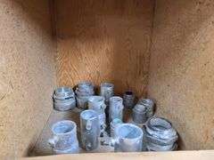 Contents of Top Two Bins: EMT Couplers, EMT Connectors, Angle Couplers, Locknuts, Nipples and More