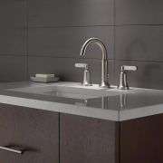 *Delta Alux Two Handle Widespread Spotshield Brushed Nickel Faucet