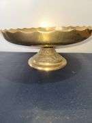 Assorted Brass Items (Candle Sticks, Plates and Vase)