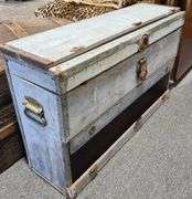 Wooden Tool Chest with Contents