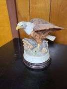 2) Eagle Statues, OA Sign, Golden Eagle Trinket, Framed Duck Stamps