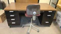 Metal Desk, Rolling Office Chair