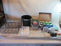 Bins, Bucket, Light Bulbs, Rods,