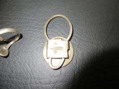 Sterling Silver Key Fob, Ring with Blue Stone