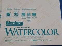 10) Bienfang Watercolor 11"x15" Art Paper, 6) Prang Charcoal Pencils
