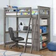 Maxson Twin Loft Bed With Desk And Bookshelf