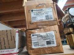 Contents of Bins: Sockets, Transformers, Magnetic Ballasts, Light Bulbs, Pull Chain Lamp Holder and 