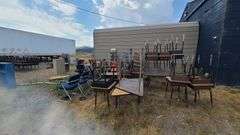 2) Tables, Assorted Student Chairs, 4) Desks, 3) Office Chairs