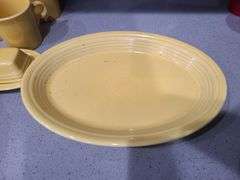 Yellow Fiesta Ware 30 Pcs.: Plates, Bowls, Pitcher, Cups, Sugar Bowl
