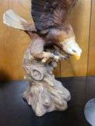 2) Eagle Statues, OA Sign, Golden Eagle Trinket, Framed Duck Stamps