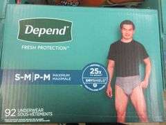 3) Depend Men's Underwear Size S/M
