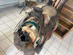 Vintage Ray Holes Custom Saddle with Stand / Blankets, Tapaderos and Tack,Rifle Scabard