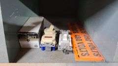 Contents of Bin: Wire, Outlets, Plugs, Incandescent Dimmer, Wall Plates, Duplex Receptacle, Switches
