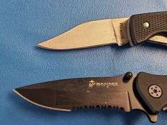 4) Folding Pocket Knives, 1) Leather Sheath