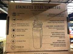 2) Double Wall Stainless Steel Tumblers 2pk, Zulu Water Bottle