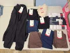 9) Jacket, Leggings, Knit Pull Over, Button Down Shirt