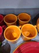 Fiesta Ware 44 Pcs.: Plates, Cups, Bowls, Saucers