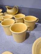 Yellow Fiesta Ware 30 Pcs.: Plates, Bowls, Pitcher, Cups, Sugar Bowl