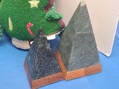 Christmas Garland, Ribbon, 2) Marble and Wood Trees, Christmas Tree Pillows