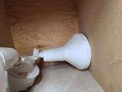 Contents of Bins: Sockets, Transformers, Magnetic Ballasts, Light Bulbs, Pull Chain Lamp Holder and 