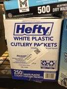 2) Dry Wax Papers, Hefty Cutlery Packets, Ziploc Freezer Bags