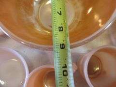 Fire King Peach Luster Bowls, Cups, Saucers