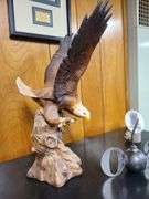 2) Eagle Statues, OA Sign, Golden Eagle Trinket, Framed Duck Stamps