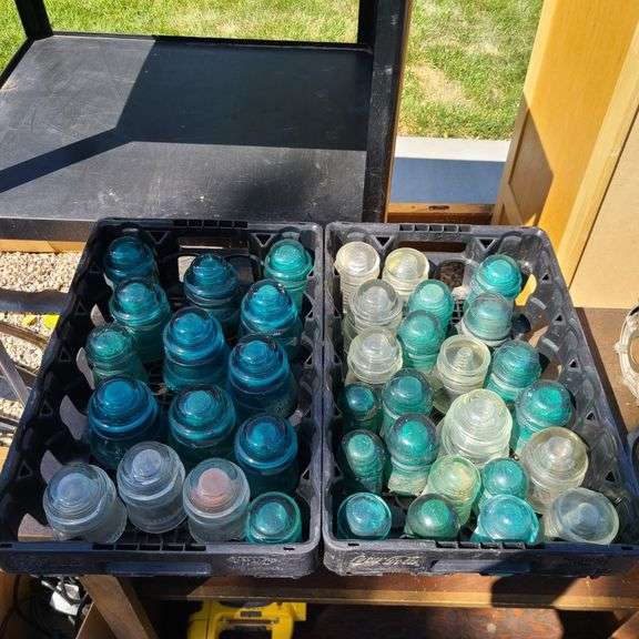 2) Crates of Glass Insulators
